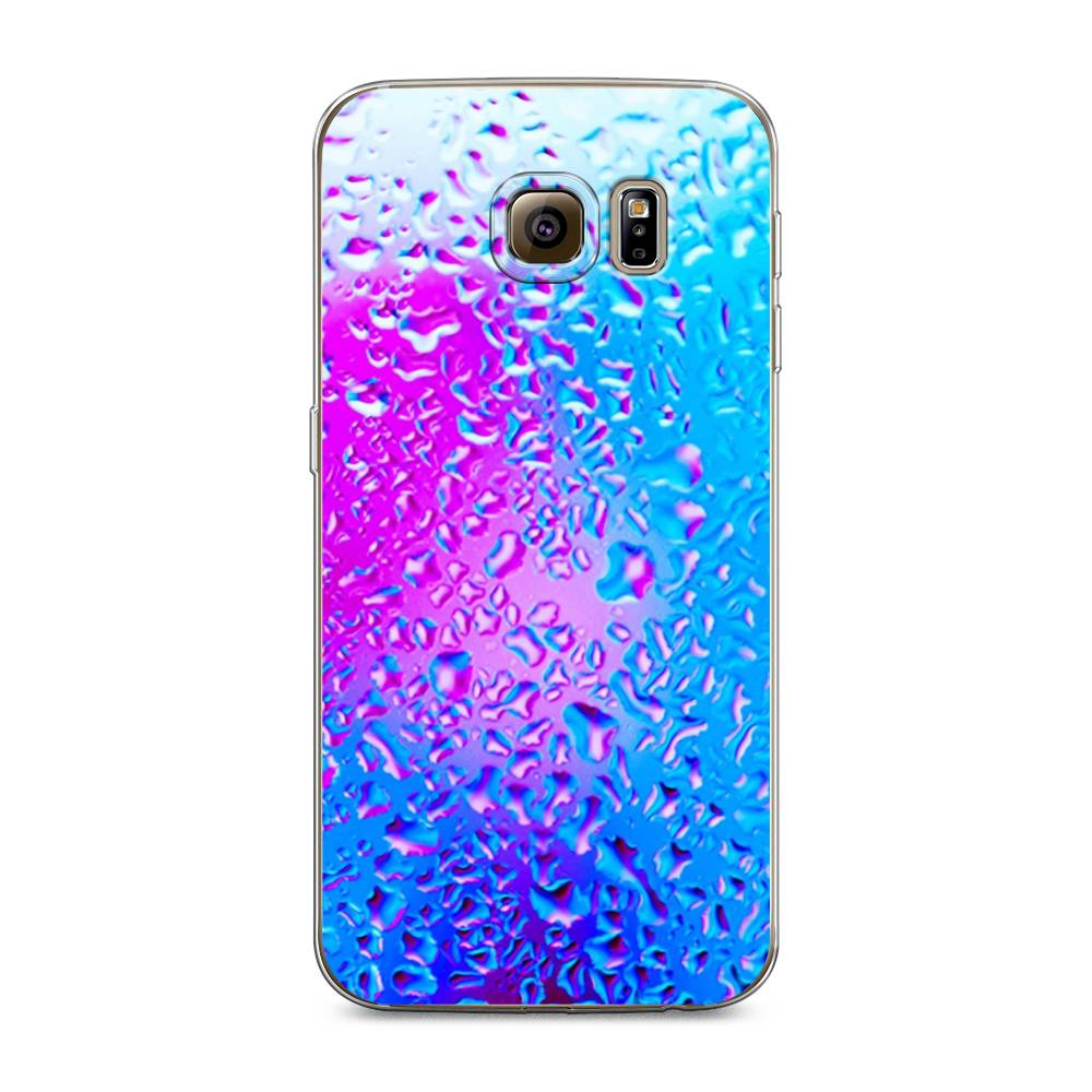

Чехол на Samsung Galaxy S6 edge "Капли на стекле", Голубой;розовый, 24450-3