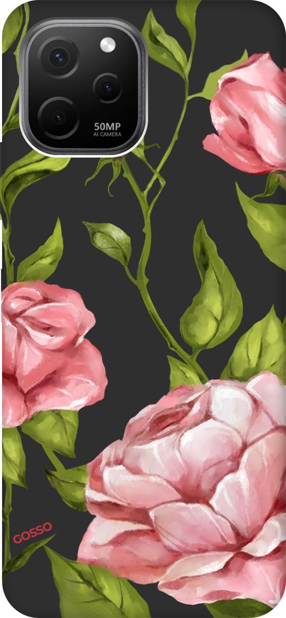 

Чехол на Huawei nova Y61 с 3D принтом "Amazing Roses" черный, Черный;зеленый, 158014