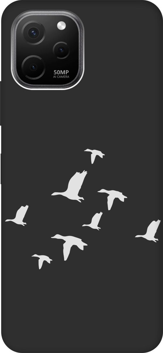 

Чехол на Huawei nova Y61 с 3D принтом "Flock of Ducks W" черный, Черный;серый, 158014