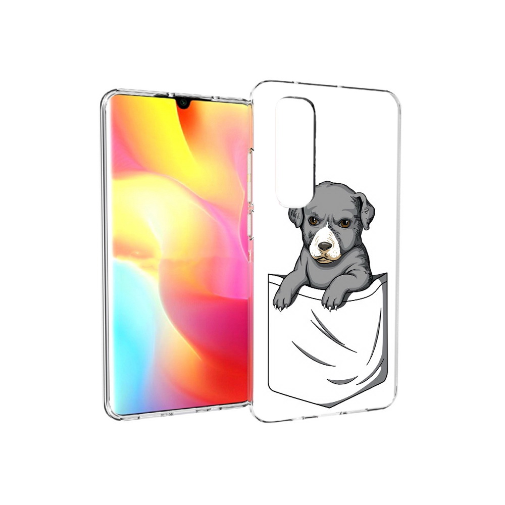

Чехол MyPads Tocco для Xiaomi Mi Note 10 Lite собачка в кармане (PT149714.254.611), Прозрачный, Tocco