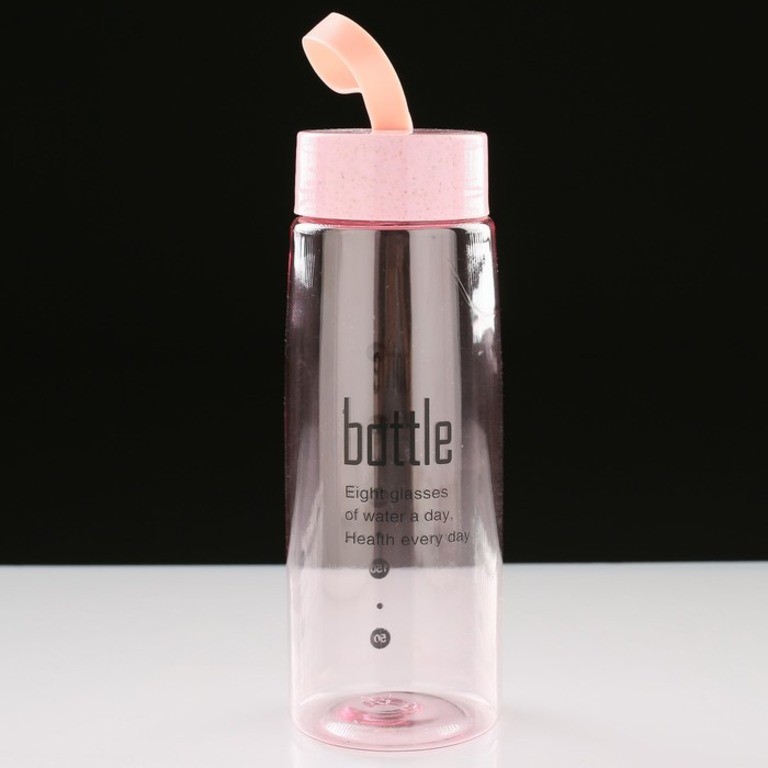 фото Бутылка для воды с силиконовой петлей, 0,45 л, 6,5 х 6,5 х 24 см вселенная порядка