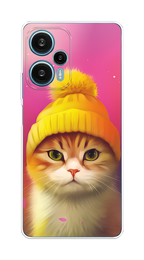 

Чехол на Xiaomi Redmi Note 12 Turbo/Poco F5 "Котик в шапочке", Розовый;желтый;бежевый, 318750-1