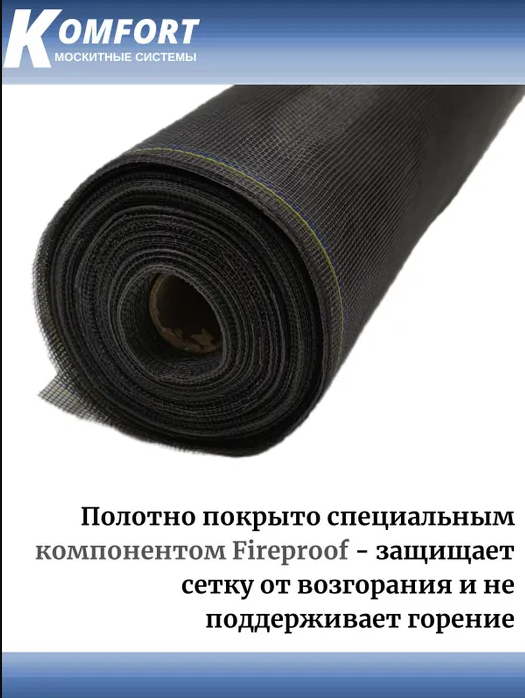 Москитная сетка Komfort Москитные системы Антипыль Micro Mesh серая полотно 1,4-0,8м