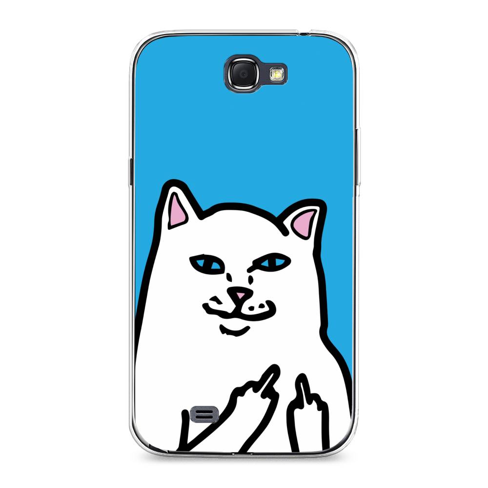 

Чехол Awog на Samsung Galaxy Note 2 / Самсунг Note 2 "Кот жесть", Белый;голубой;черный, 23250-9