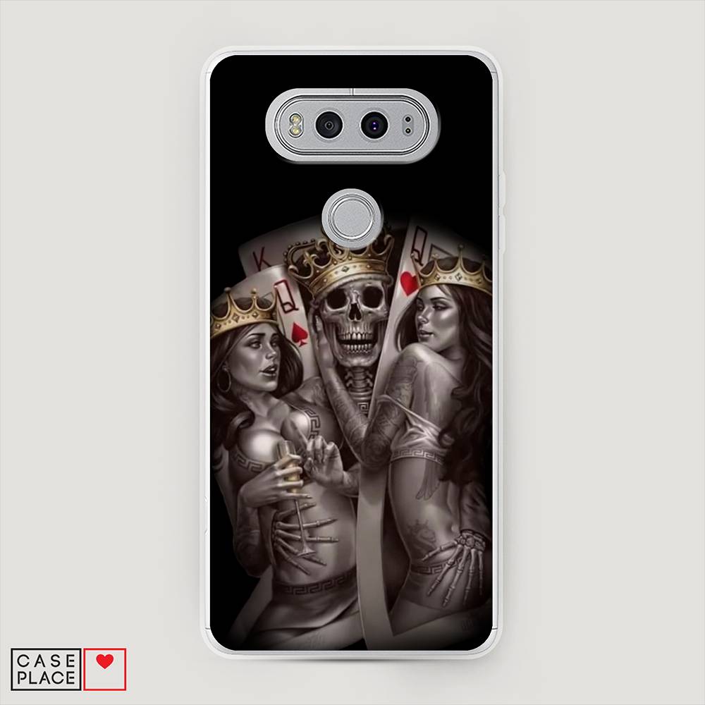 

Чехол на LG V20 "Карты король и королевы", Серый;желтый, 83350-6