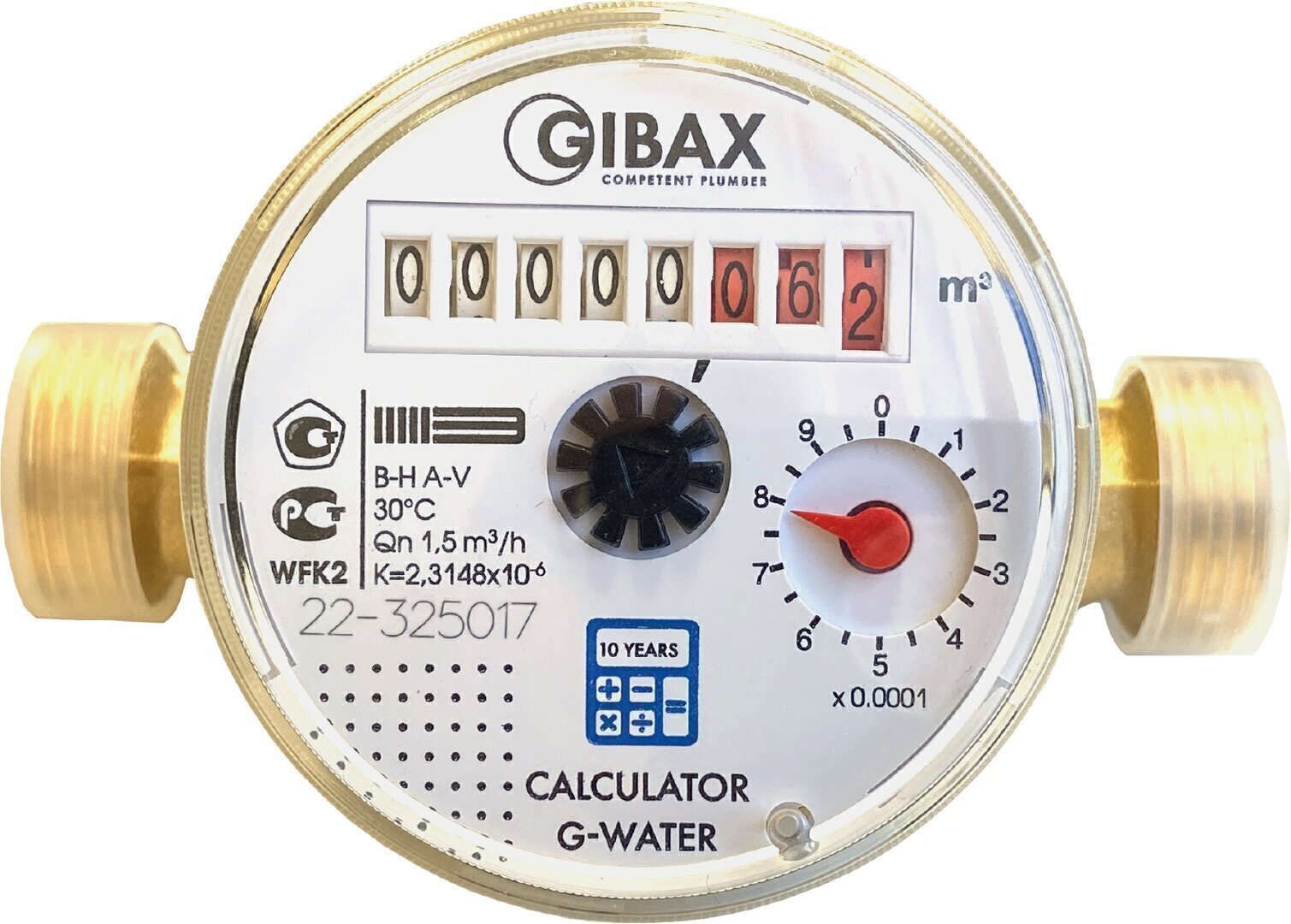 Счетчик Gibax G-Water Calculator D15 для холодной воды без присоединительного комплекта