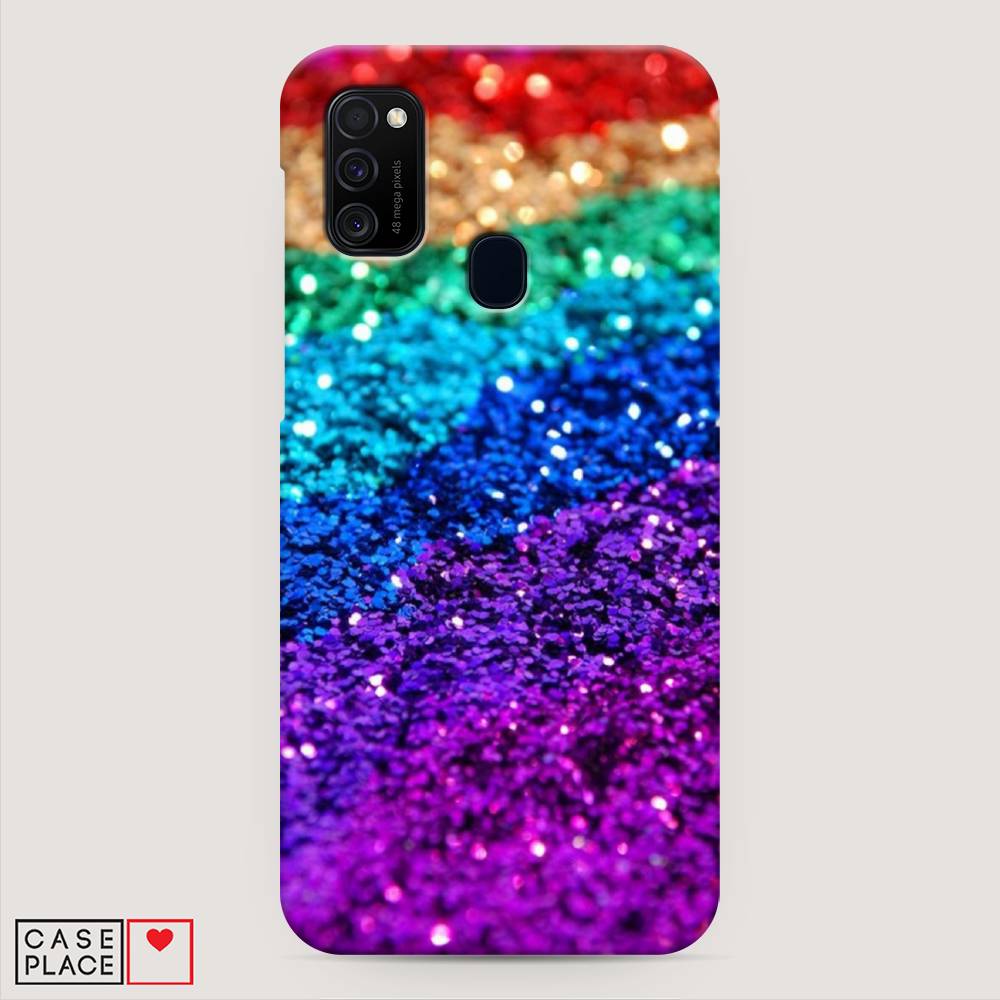 

Пластиковый чехол "Блестящая радуга рисунок" на Samsung Galaxy M30s, 29820-2
