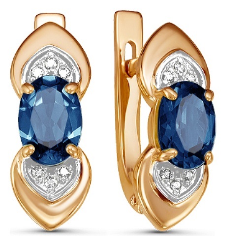

Серьги из красного золота МАСКОМ 200-1492, аметист\ фианит, 200-1492