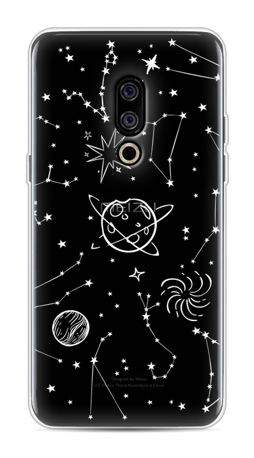 

Чехол на Meizu 15 "Планеты в космосе", Белый, 72650-2