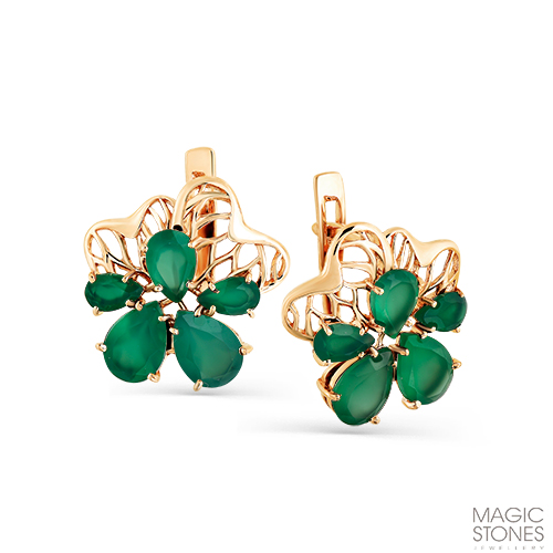

Серьги из красного золота Magic Stones 02-2-451-09, агат, 02-2-451-09