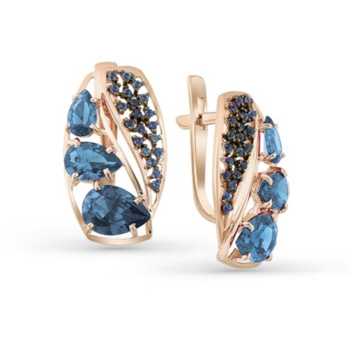 

Серьги из белого золота Magic Stones 02-2-270-11, топаз\ фианит, 02-2-270-11