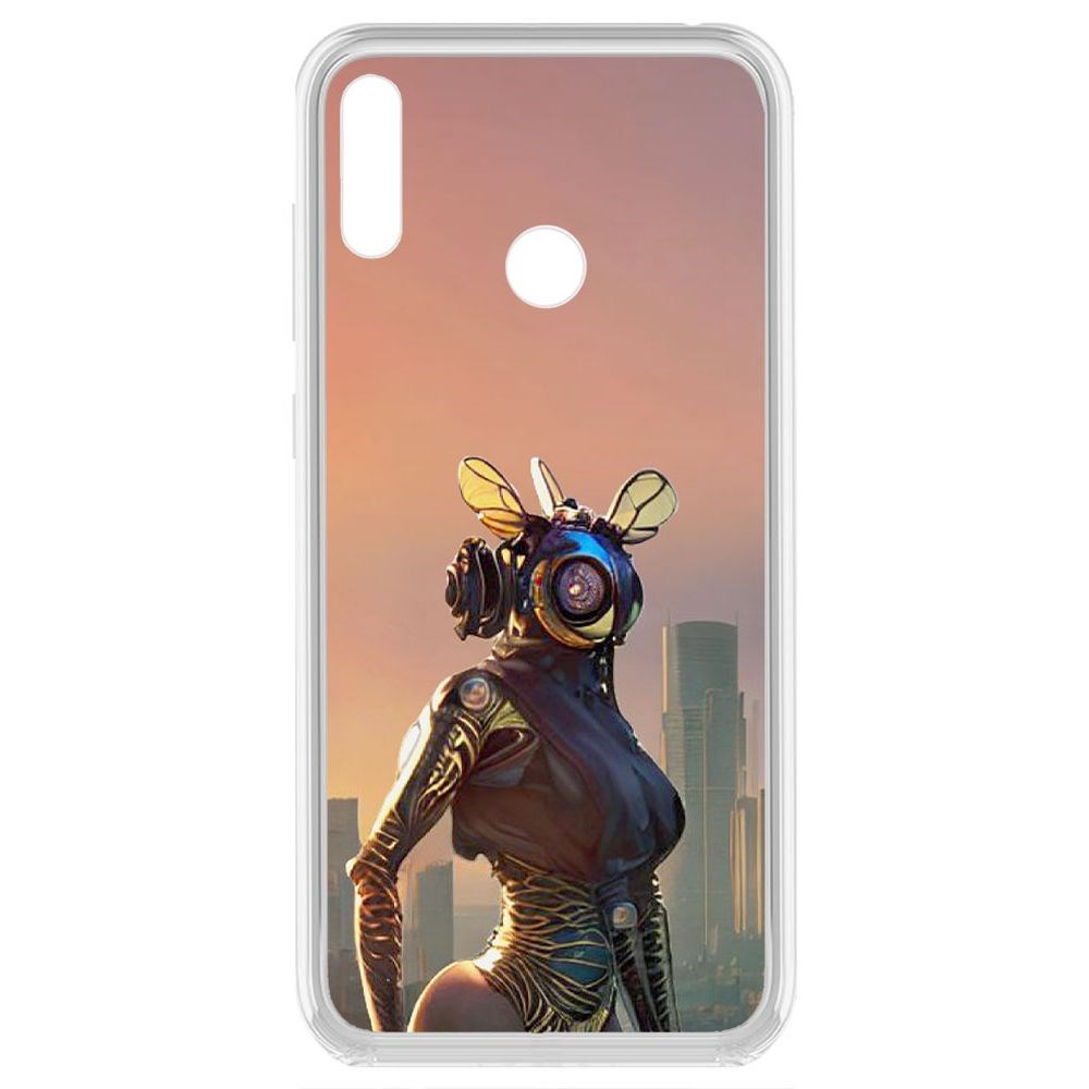 

Чехол-накладка Krutoff Clear Case Женщина-киберпчела для Huawei Y7 (2019)