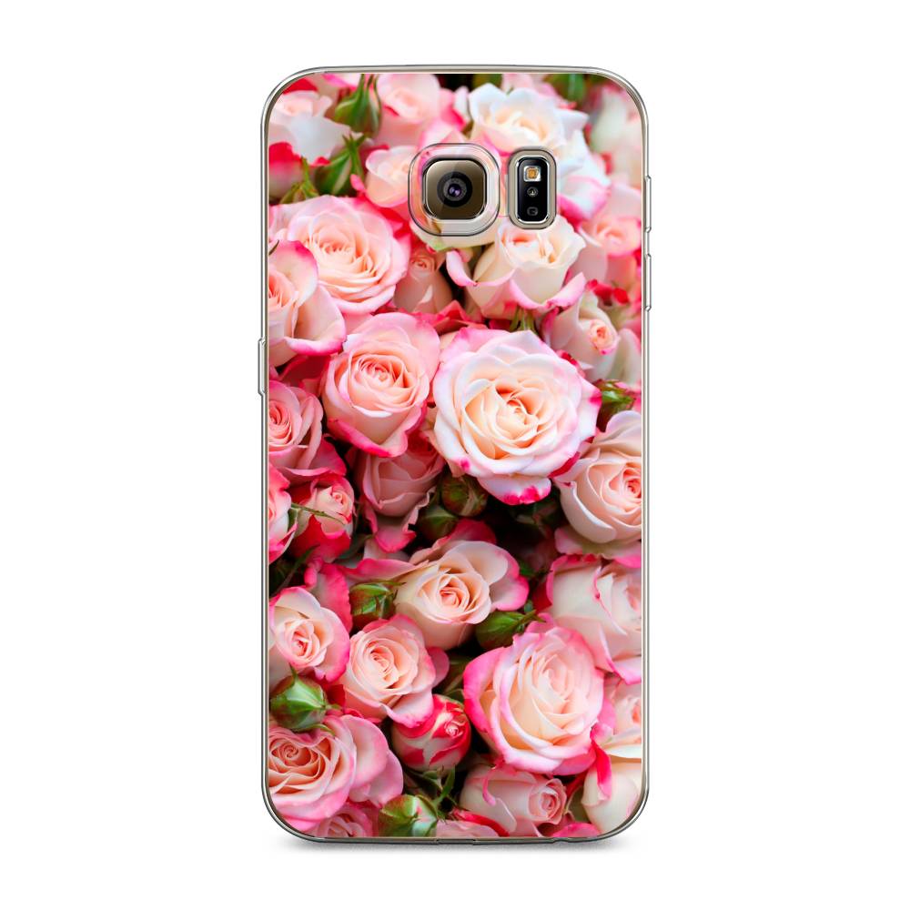 

Чехол на Samsung Galaxy S6 edge "Много роз", Розовый, 24450-2