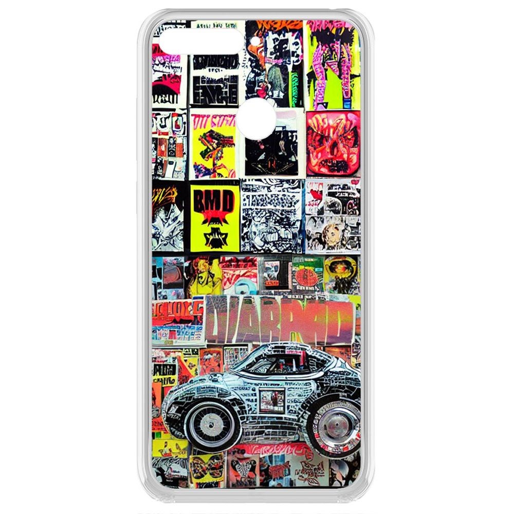 

Чехол-накладка Krutoff Clear Case Автопамфлет для Honor 7C