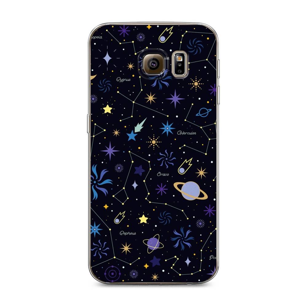 

Чехол на Samsung Galaxy S6 edge "Цветной космос", Желтый, 24450-2
