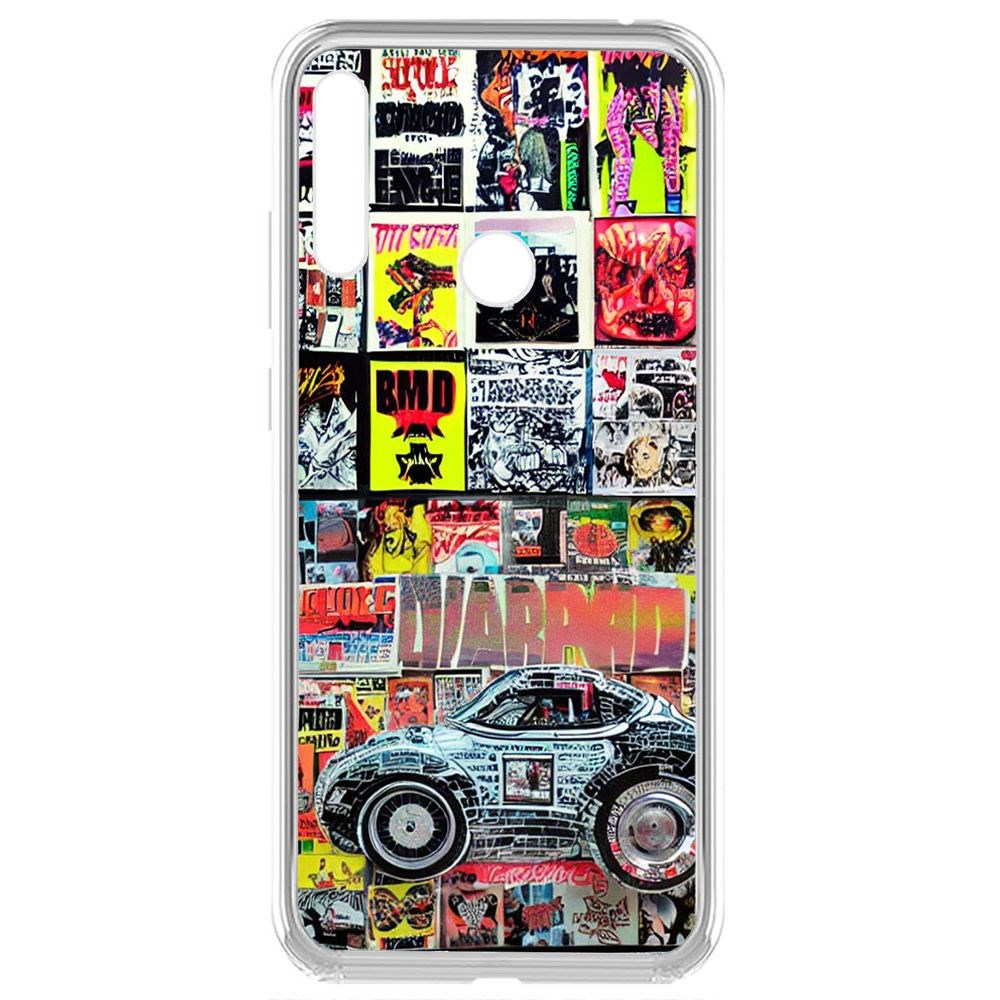 

Чехол-накладка Krutoff Clear Case Автопамфлет для Honor 8A Prime