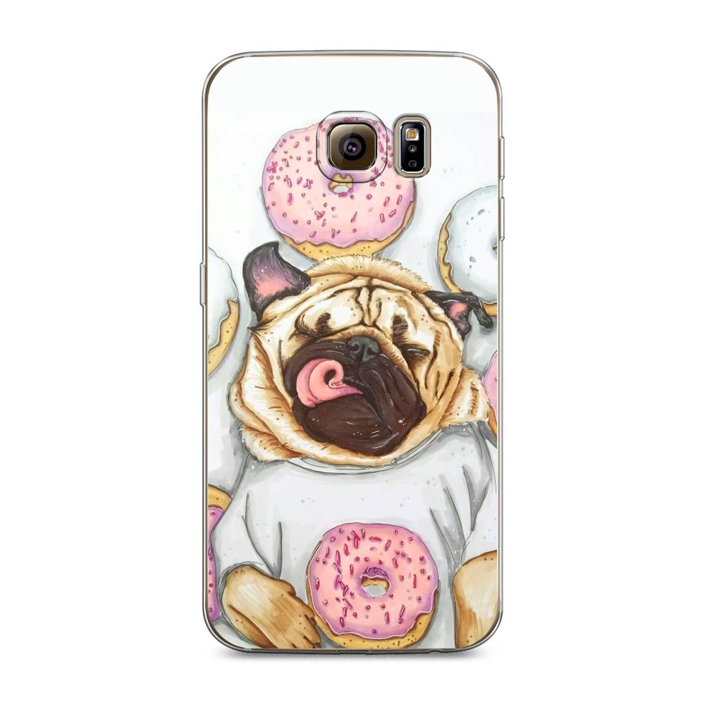 

Чехол на Samsung Galaxy S6 edge "Счастливый мопс", Розовый;бежевый;коричневый, 24450-1