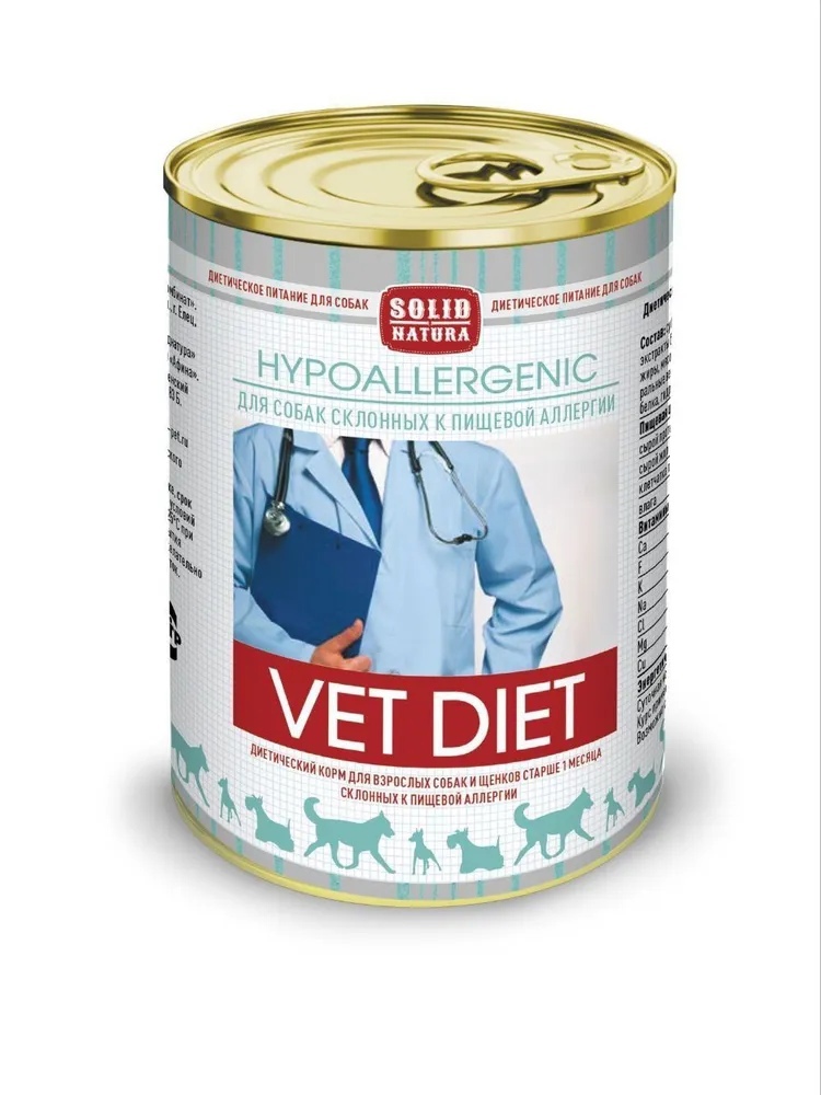 

Solid Natura VET Hypoallergenic корм для собак влажный, 340 г, Hypoallergenic