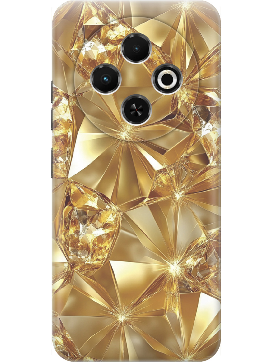 

Силиконовый чехол на Tecno Spark 30C с принтом "Желтый сапфир", Прозрачный;золотистый, 786716332