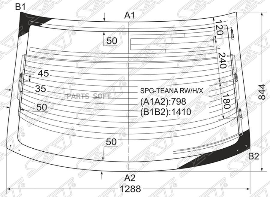 

Стекло Заднее С Обогревом Nissan Teana 03-08 SAT SPGTEANARWHX