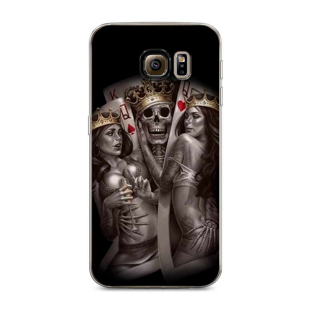

Чехол на Samsung Galaxy S6 edge "Карты король и королевы", Серый;желтый, 24450-6