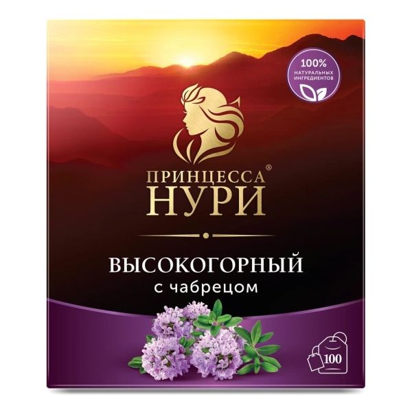 Чай черный Принцесса Нури Высокогорный с чабрецом в пакетиках 18 г х 100 шт 739₽