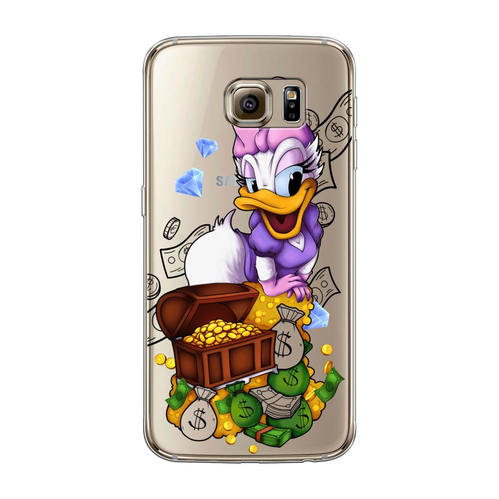 

Чехол на Samsung Galaxy S6 "Rich Daisy Duck", Коричневый;белый;фиолетовый, 24350-6