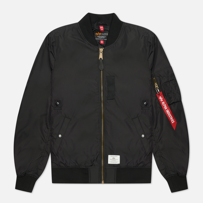 фото Бомбер мужской alpha industries mjl52000c1-001 черный l