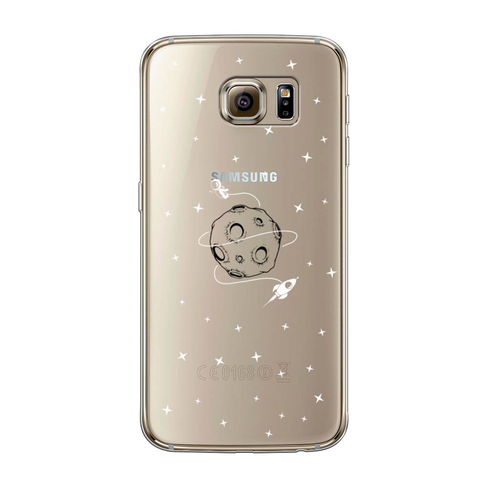 

Чехол на Samsung Galaxy S6 "Полет вокруг луны", Белый;серый;черный, 24350-2