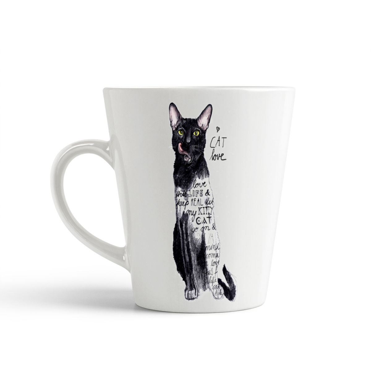 

Кружка-латте CoolPodarok Модный принт Cat love