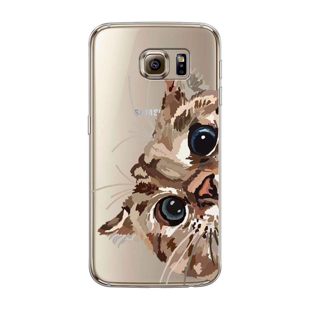 

Чехол на Samsung Galaxy S6 "Любопытный кот", Коричневый;синий;черный, 24350-1