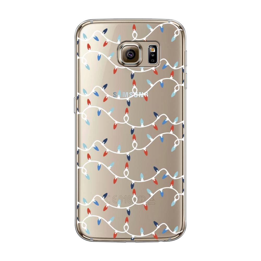 

Чехол на Samsung Galaxy S6 "Разноцветная гирлянда", Белый;красный;синий, 24350-5