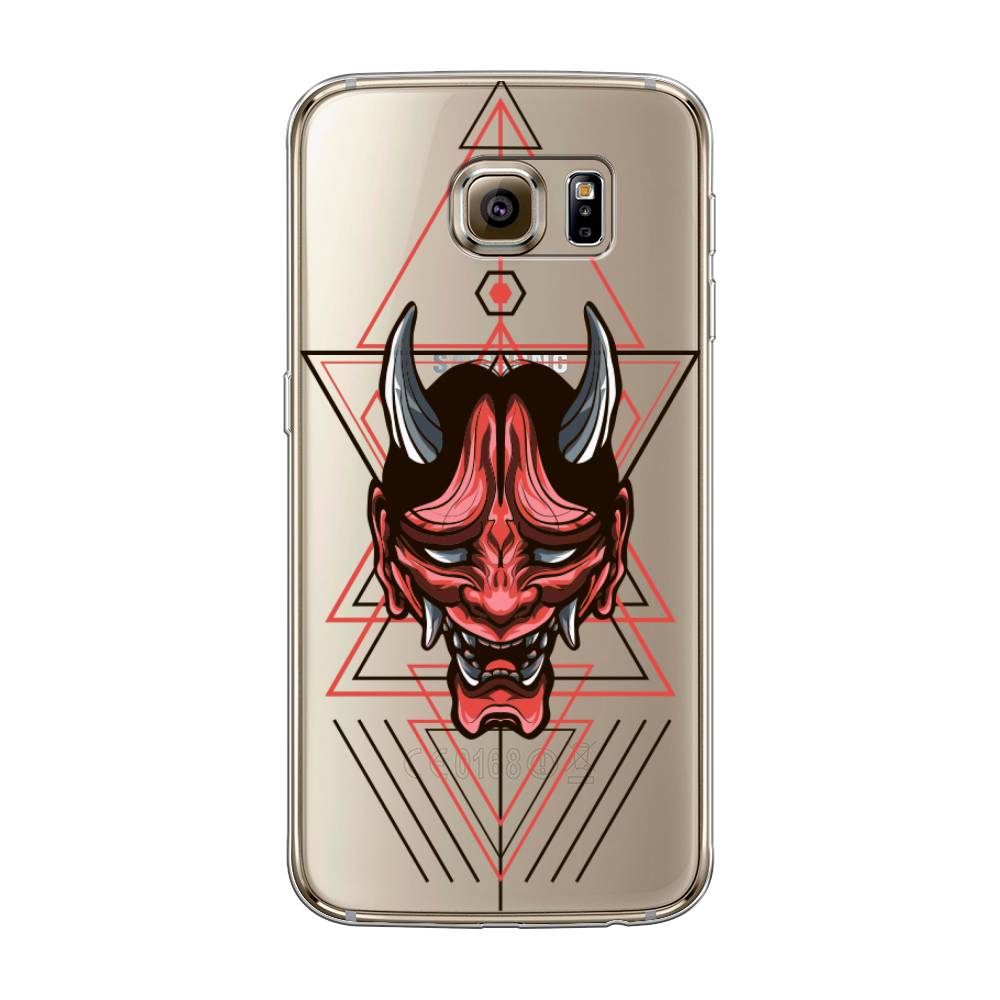 

Чехол на Samsung Galaxy S6 "Hanya Oni mask", Серый;красный;черный, 24350-4