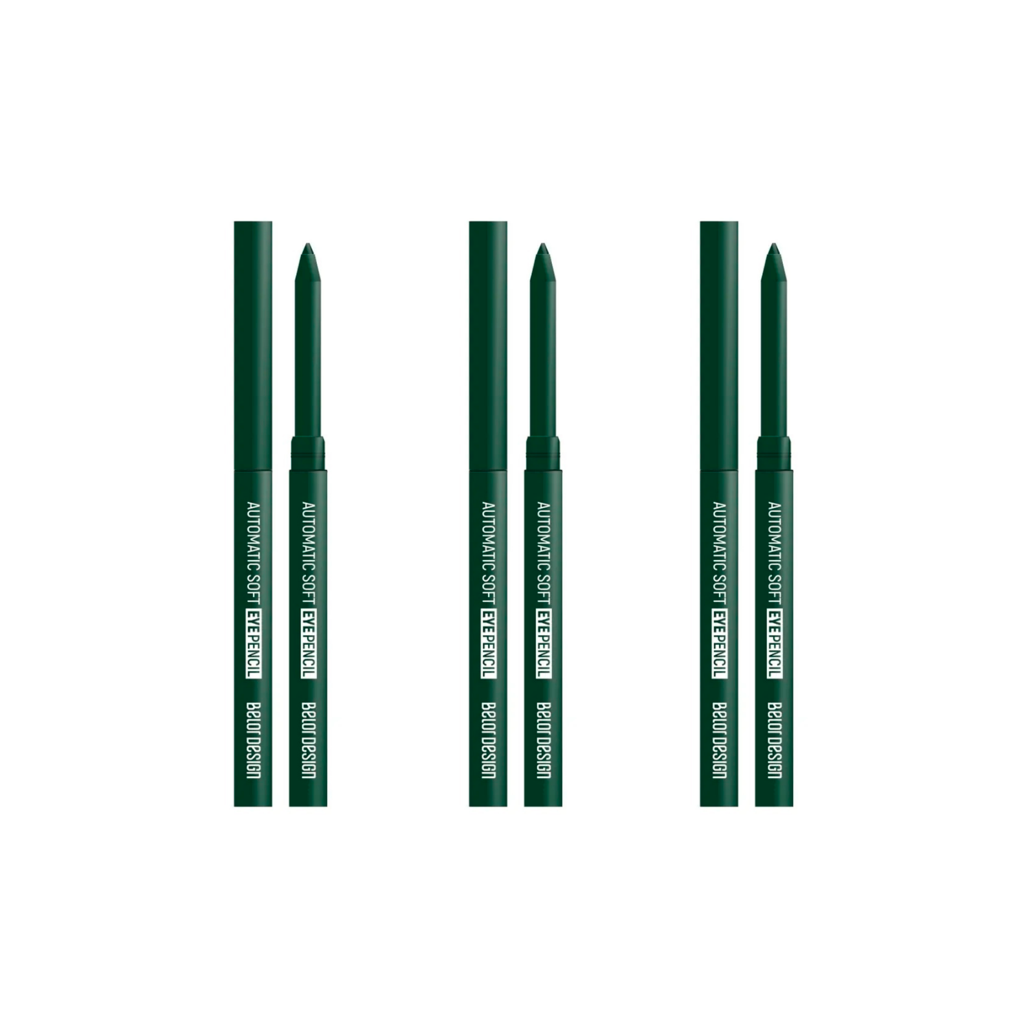 Карандаш для глаз Belor Design Automatic Soft Тон 304 Зеленый, 3 шт. пенал мягкий 2 отделения 100 х 200 х 70 мм объёмный черно зеленый