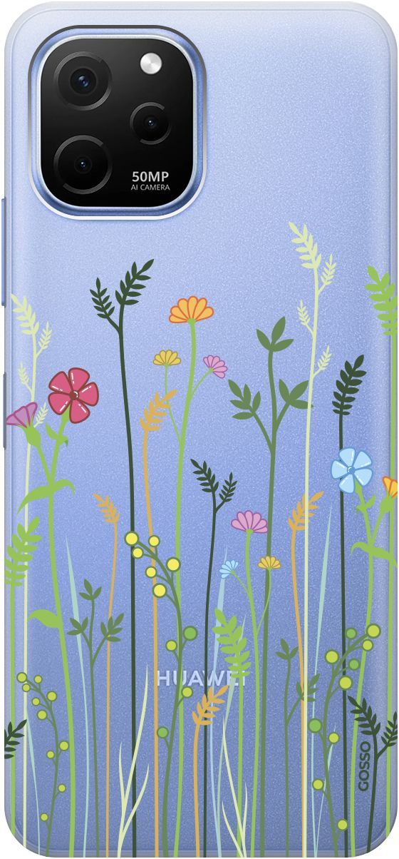 

Чехол на Huawei nova Y61 с 3D принтом "Flowers and Fern" прозрачный, Прозрачный;желтый, 158009