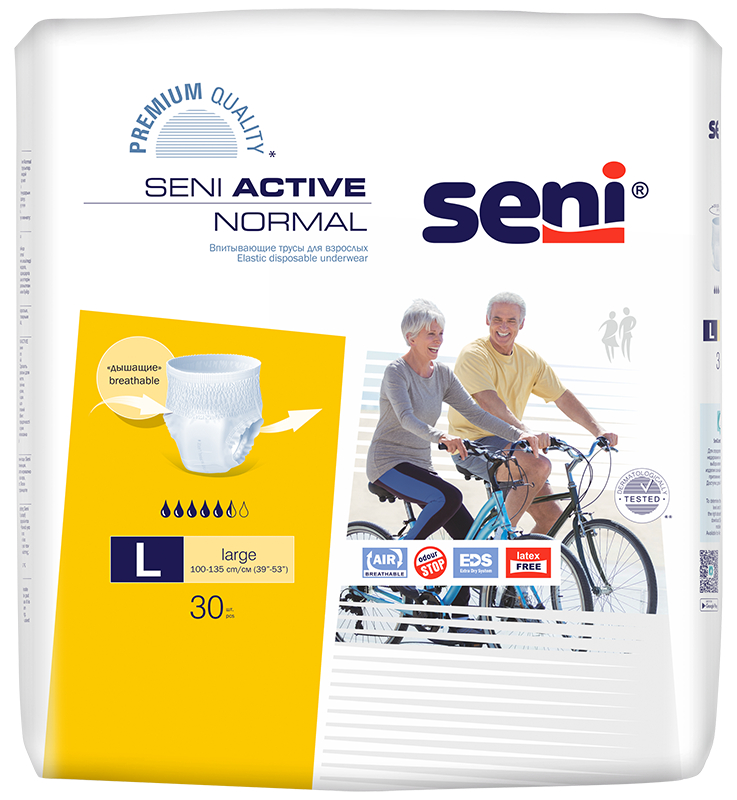 Трусы впитывающие Seni ACTIVE NORMAL large, 30 шт.