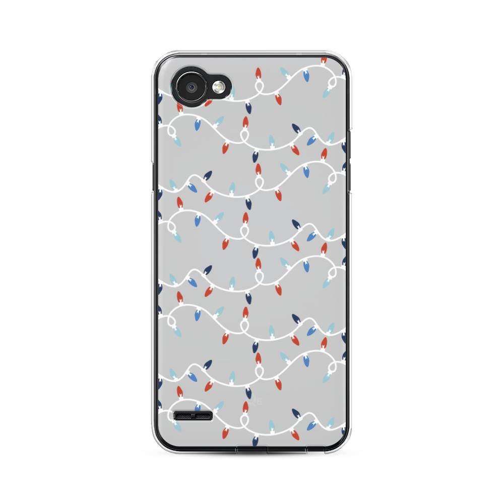 

Чехол для LG Q6 "Разноцветная гирлянда", Белый;красный;синий, 83150-5