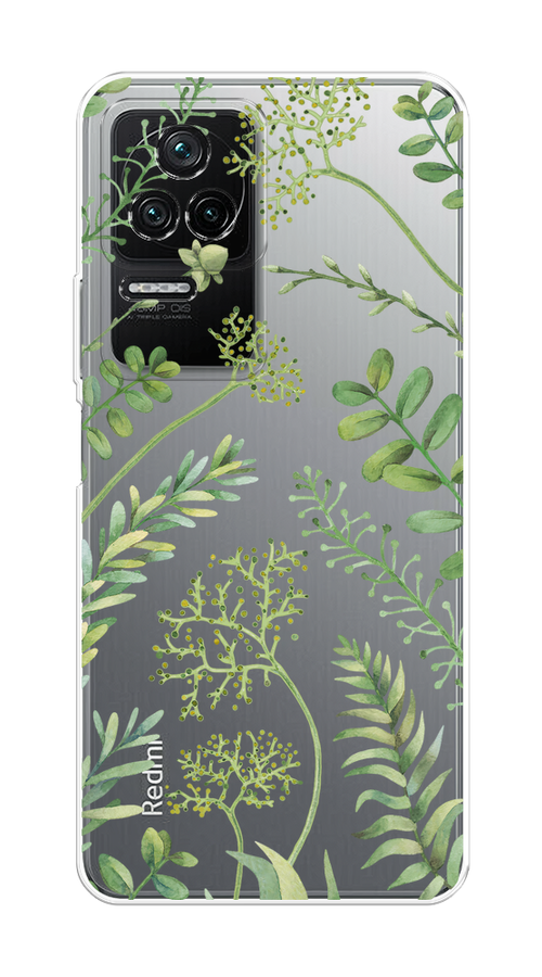 

Чехол на Poco F4, Xiaomi Redmi K40S "Green Leaves", Зеленый;прозрачный, 315350-1