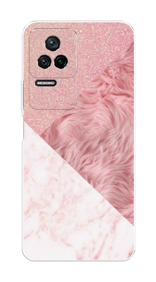 

Чехол на Poco F4/Redmi K40S "Текстурные треугольники", Розовый;белый, 315350-1
