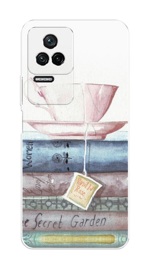 

Чехол на Poco F4/Redmi K40S "Книжное чаепитие", Желтый;розовый;белый, 315350-1