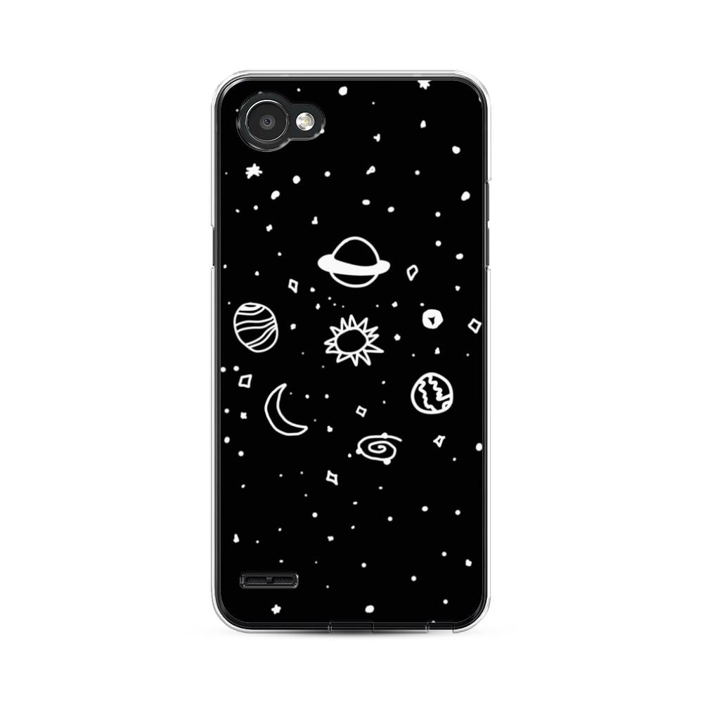 

Чехол для LG Q6 "Дудл солнечной системы", Бежевый;серый, 83150-2