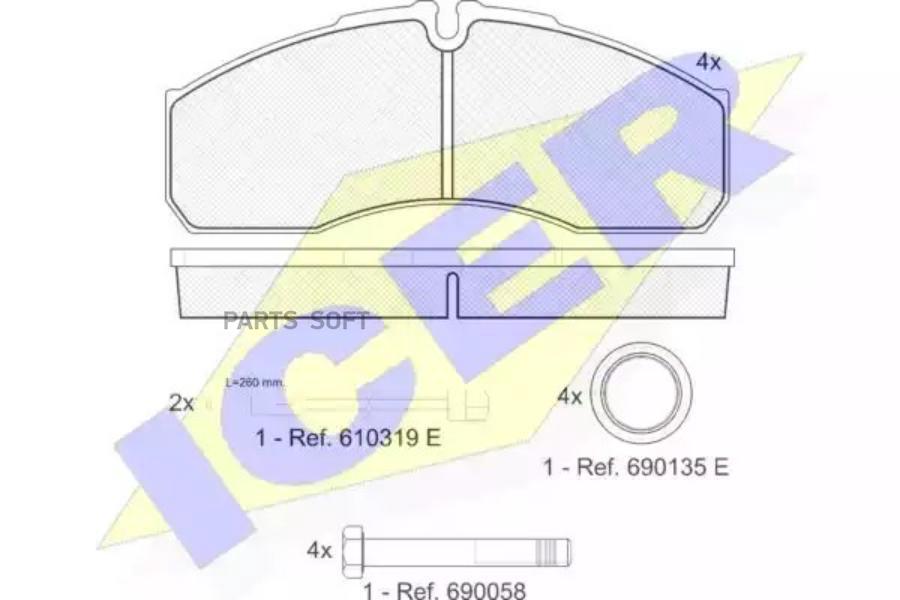 

Колодки Дисковые Передние+Задние Renault Mascott 110.55/130.55/140.55/110.60 99> Ic 141499