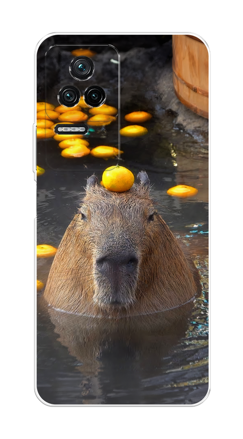 

Чехол на Poco F4, Xiaomi Redmi K40S "Капибара отдыхает", Коричневый;оранжевый;серый, 315350-1