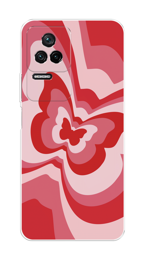 

Чехол на Poco F4/Redmi K40S "Бабочка в стиле хиппи", Красный;розовый, 315350-1