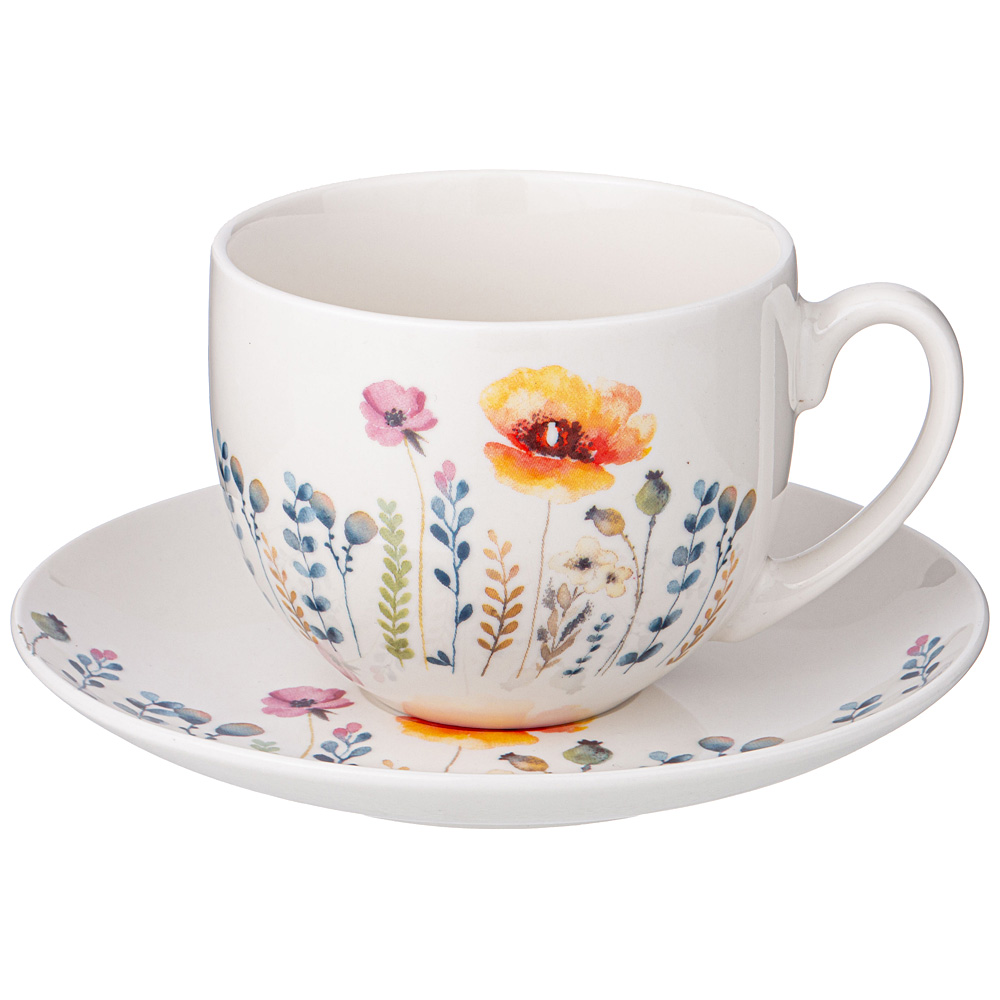 

Чайная пара Lefard flower field 240мл KSG-260-881, Белый