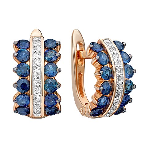 

Серьги из красного золота с сапфиром и бриллиантом PLATINA jewelry 02-0911-00-105-1110-30, 02-0911-00-105-1110-30