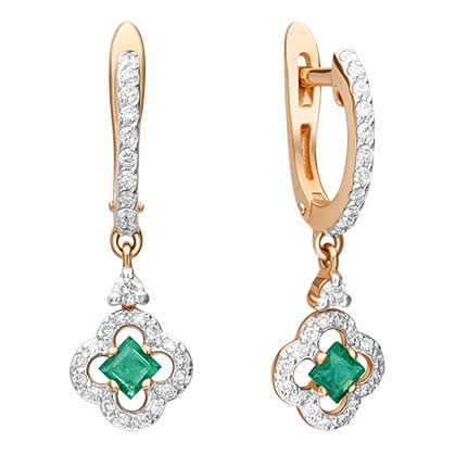 

Серьги из красного золота с изумрудом и бриллиантом PLATINA jewelry 02-0901-00-106-1110-30, 02-0901-00-106-1110-30