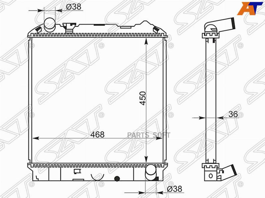 

SAT Радиатор ISUZU ELF/NISSAN ATLAS NKR6#/7#/8# AKR#/BKR# 4HF1/4HG1/4HL1 00-02