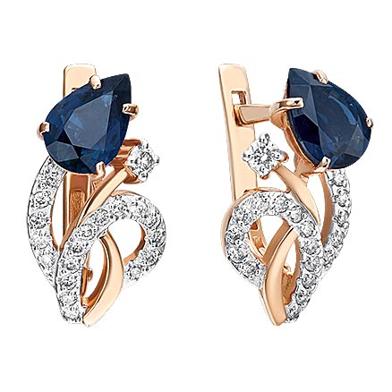 

Серьги из красного золота с сапфиром и бриллиантом PLATINA jewelry 02-0167-00-105-1110-30, 02-0167-00-105-1110-30