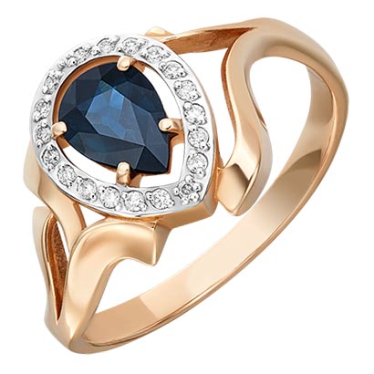 

Кольцо из золота с сапфиром и бриллиантом р.18,5 PLATINA jewelry 01-0249-00-105-1110-30, 01-0249-00-105-1110-30